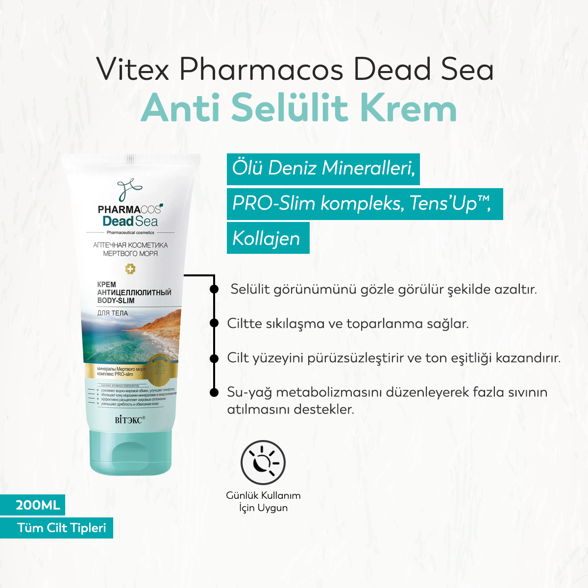 Vitex PHARMACOS DEAD SEA Body-Slim Anti Selülit Krem (200 ml)