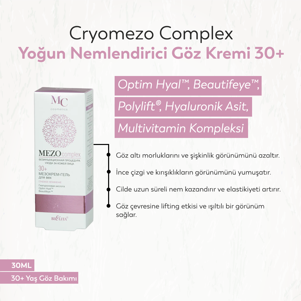 Belita - Cryomezo Complex - Yoğun Nemlendirici Göz Kremi 30+ (30 ml)