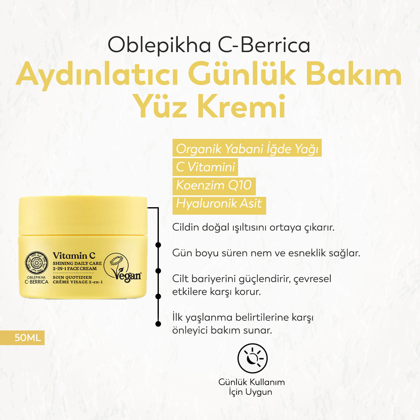 OBLEPIKHA C-BERRICA Aydınlatıcı Günlük Bakım Yüz Kremi (50 ml)