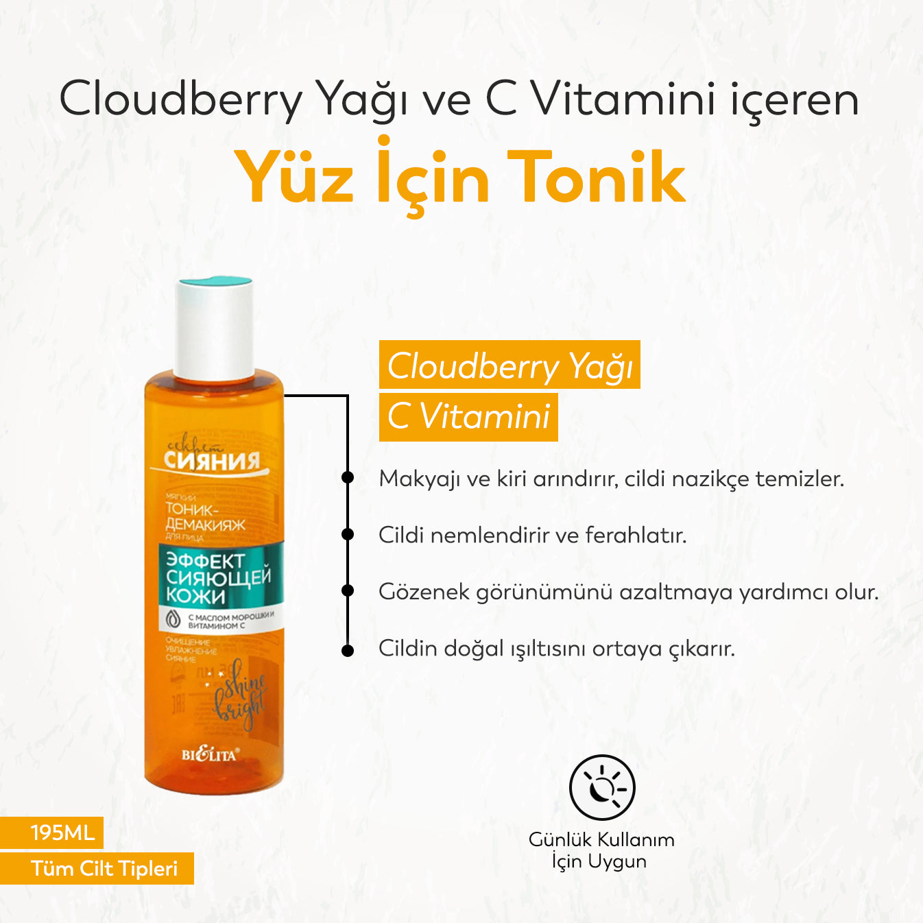 Secret of Shine Cloudberry Yağı ve C Vitamini içeren Yüz İçin Tonik