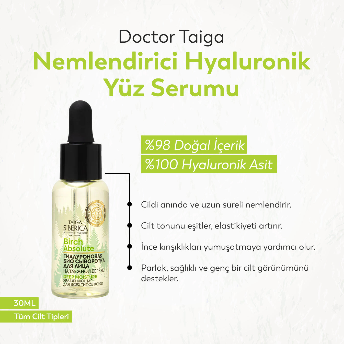 Doctor Taiga Nemlendirici Hyaluronik Yüz Serumu