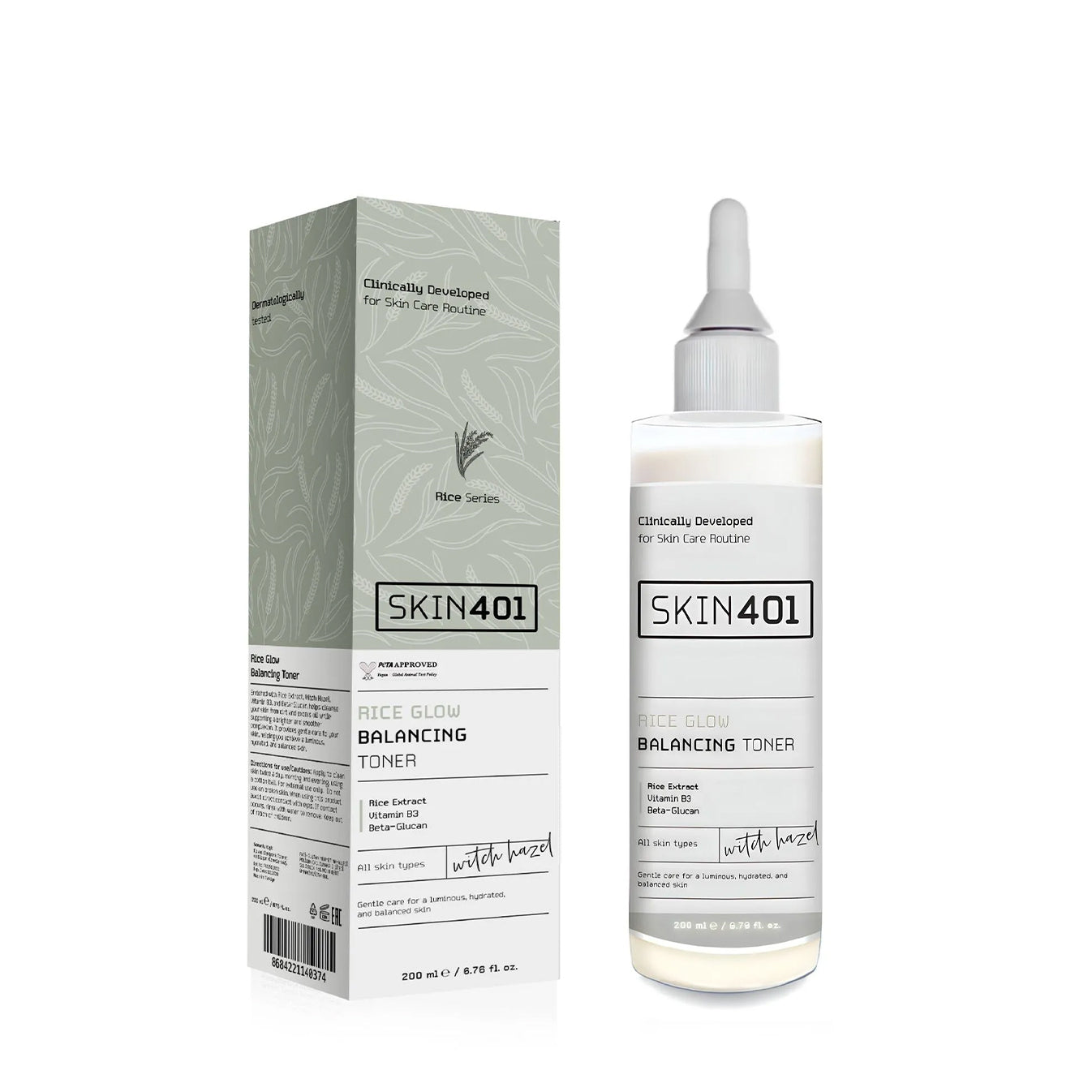 Skin401 Pirinç Özlü Aydınlatıcı Dengeleyici Tonik ( 200ml )