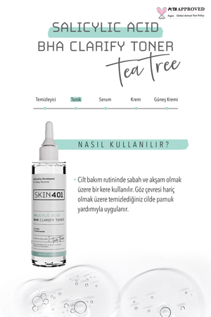 Skin401 %2 Salisilik Asit BHA Arındırıcı, Gözenek Sıkılaştırıcı Siyah Nokta Karşıtı Tonik 200ml | mialoom