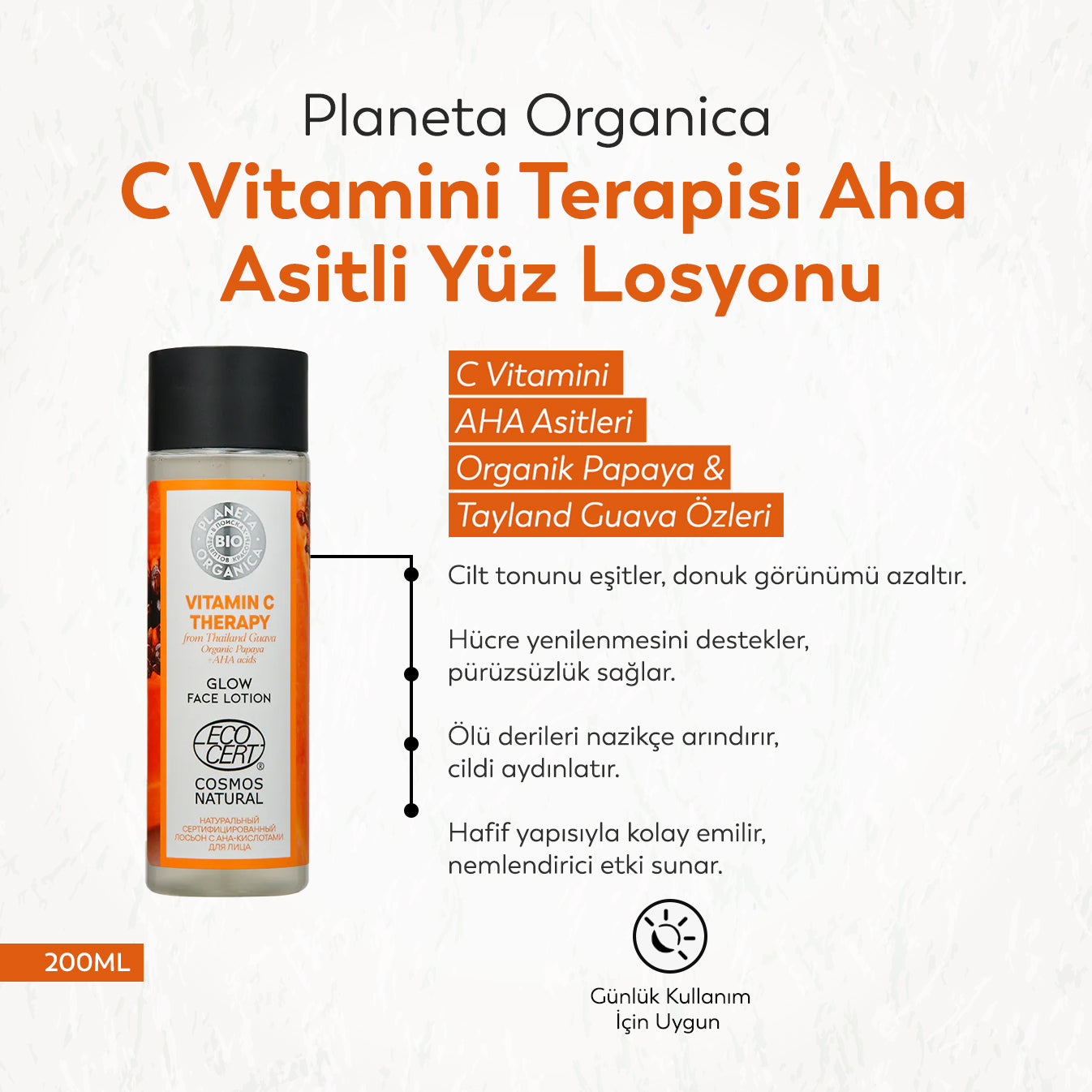 C Vitamini Terapisi Aha Asitli Yüz Losyonu (200 ml)