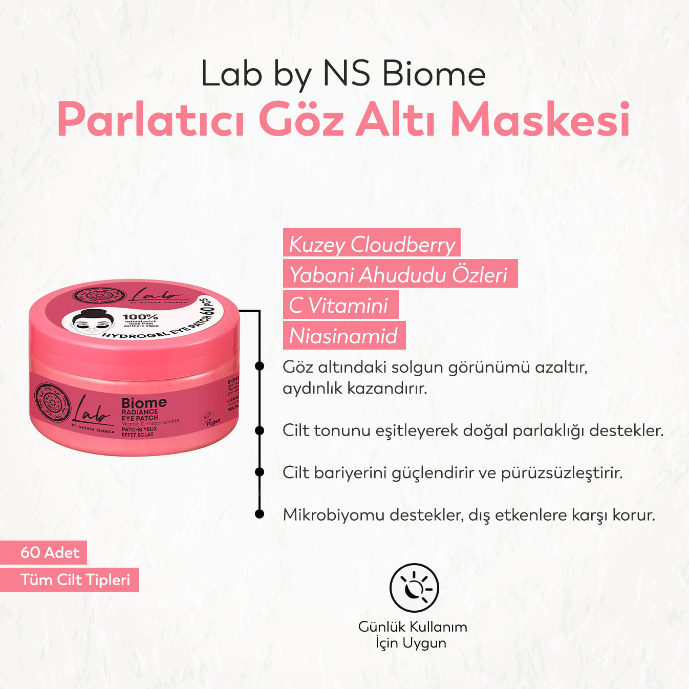 Lab by NS Biome Parlatıcı Göz Altı Maskesi (60 Adet)
