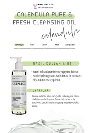 Skin401 Kalendula Saf & Tazeleyici Cilt Temizleme Yağı 200ml | mialoom