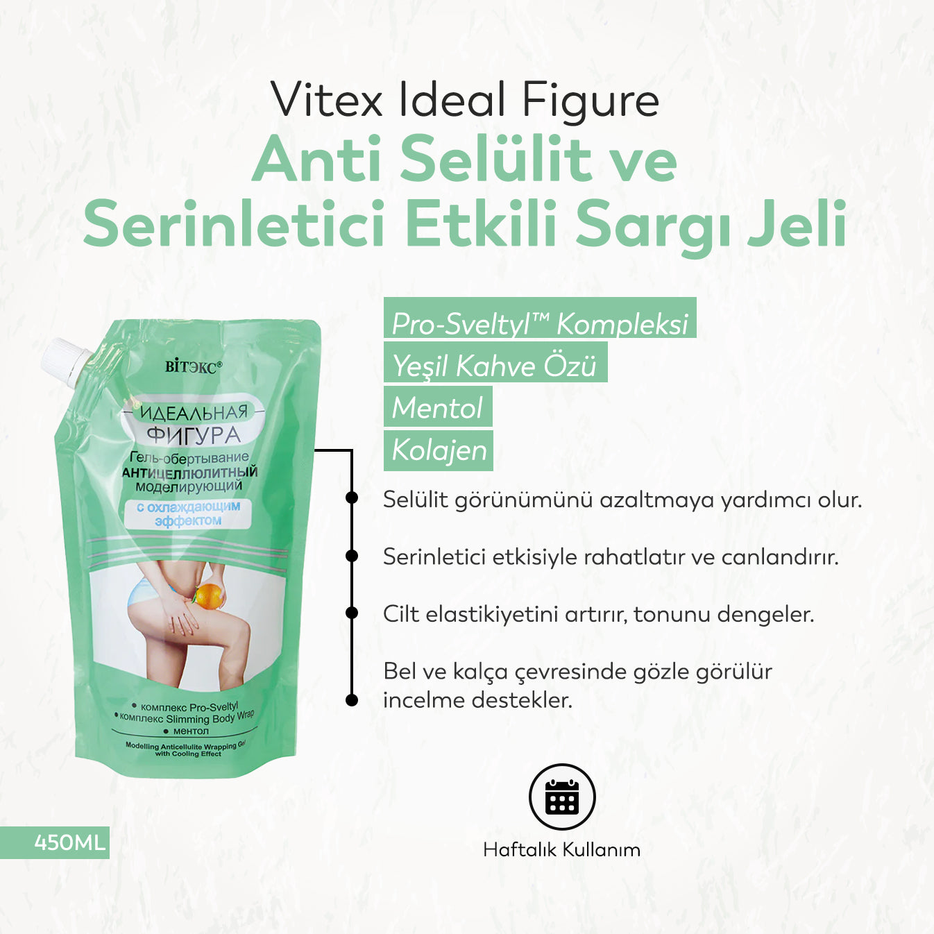 Vitex Ideal Figure Anti Selülit ve Serinletici Etkili Sargı Jeli ( 450 ml )