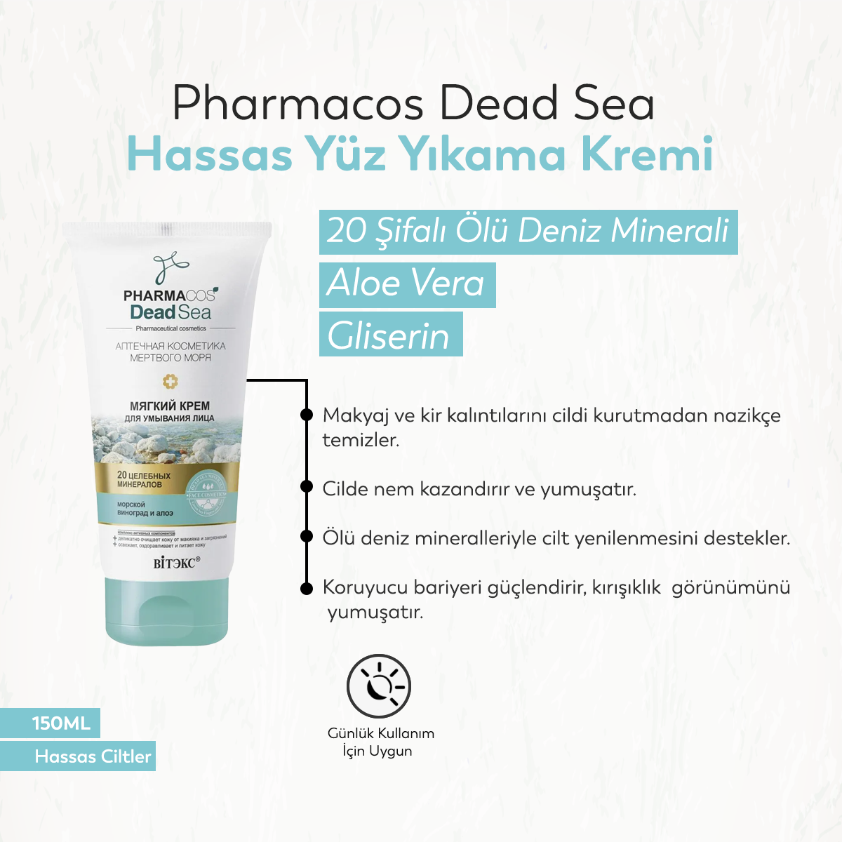 Vitex PHARMACOS DEAD SEA Hassas Yüz Yıkama Kremi (150ml)