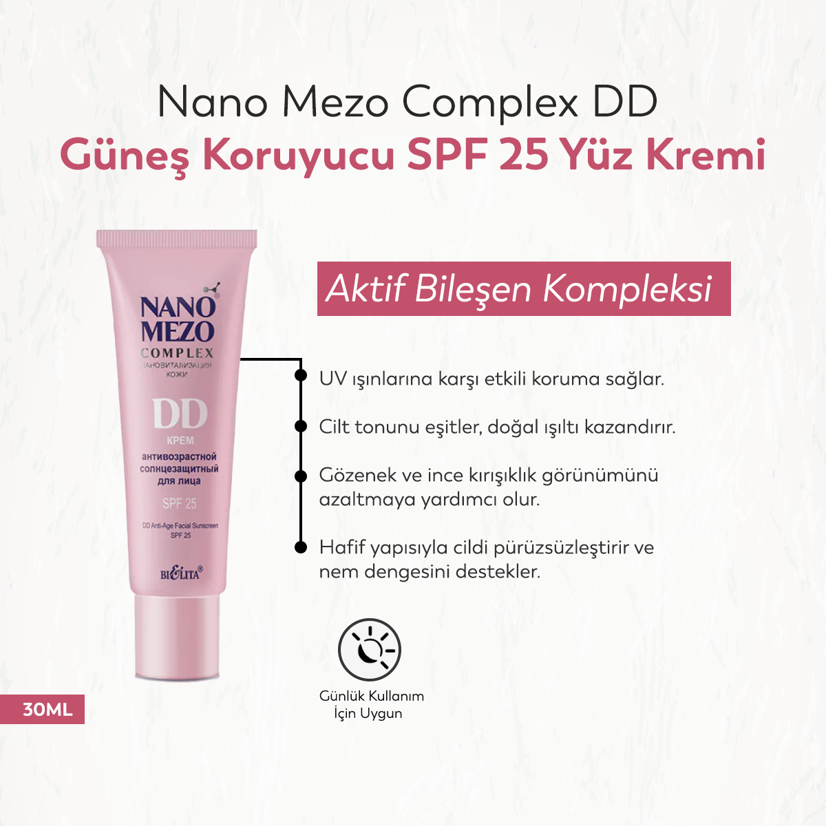 Nano Mezo Complex Dd Güneş Koruyucu Spf 25 Yüz Kremi (30 ml)
