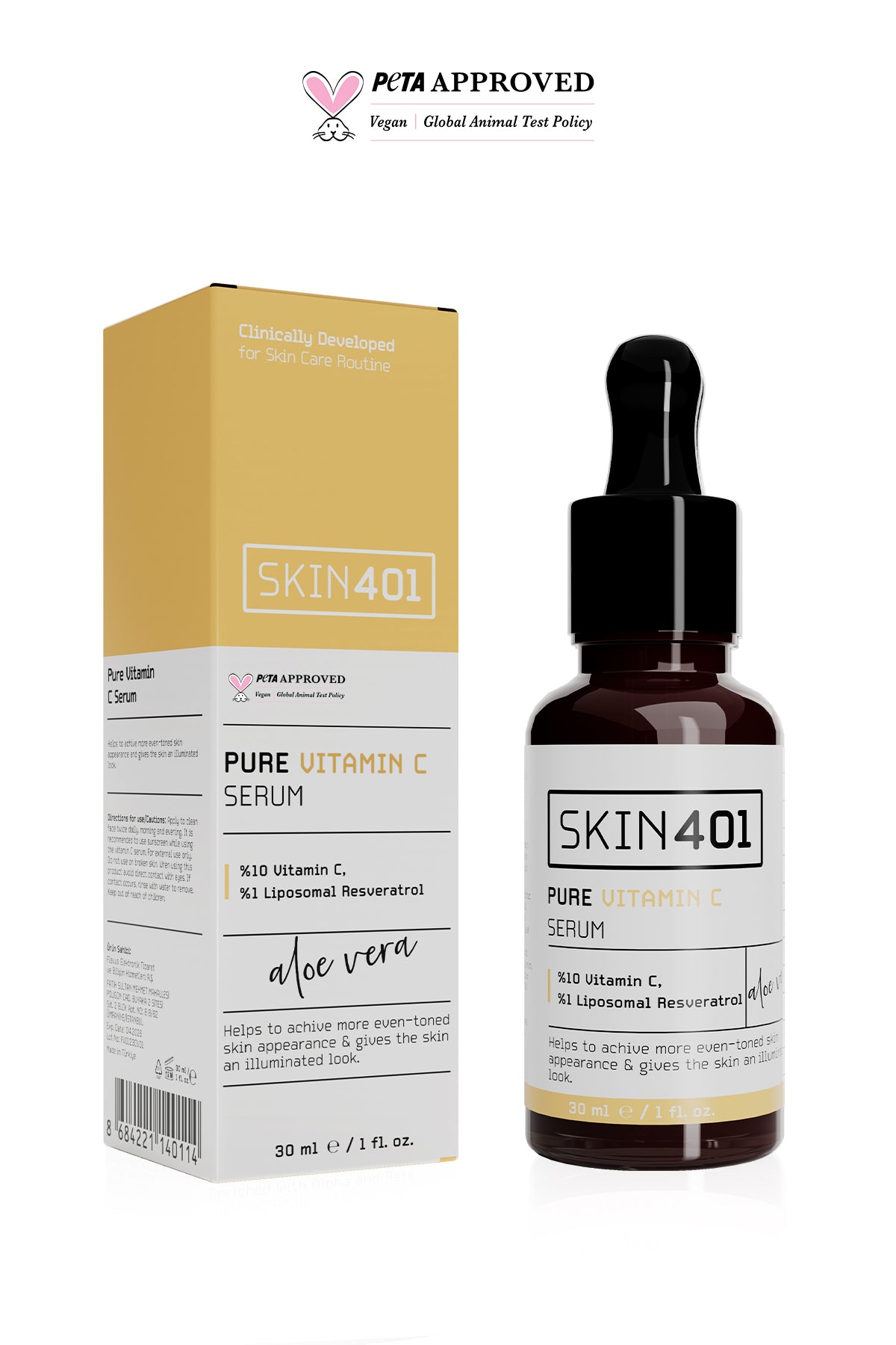 Skin401 %10 Vitamin C Aydınlatıcı Renk Tonu Eşitleyici Serum 30ml
