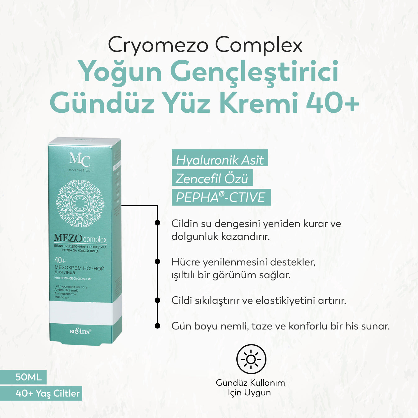 Belita - Cryomezo Complex -Yoğun Gençleştirici Gece Yüz Kremi 40+ (50 ml)