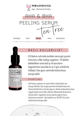 Skin401 AHA %10 BHA %2 Canlandırıcı Cilt Tonu Eşitleyici Yüz Peeling Serum 30ml | mialoom