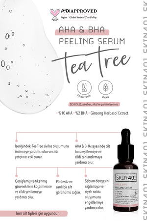Skin401 AHA %10 BHA %2 Canlandırıcı Cilt Tonu Eşitleyici Yüz Peeling Serum 30ml | mialoom