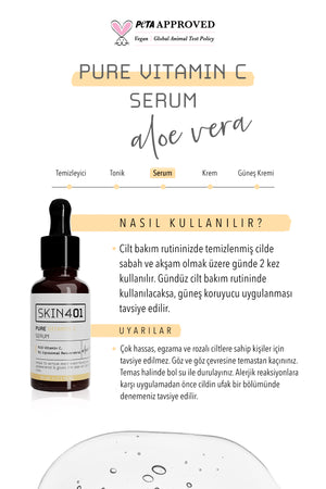 Skin401 %10 Vitamin C Aydınlatıcı Renk Tonu Eşitleyici Serum 30ml | mialoom