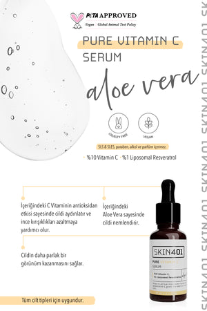 Skin401 %10 Vitamin C Aydınlatıcı Renk Tonu Eşitleyici Serum 30ml | mialoom