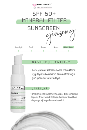 Skin401 SPF 50+ Mineral Filtre Güneş Kremi 50 ml | mialoom