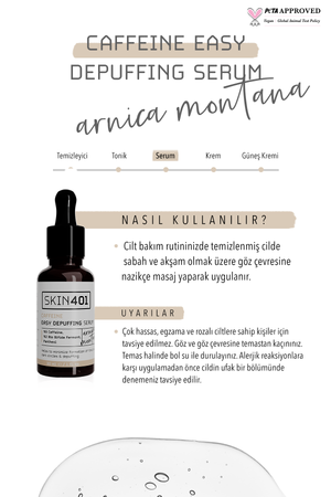 Skin401 %5 Kafein Göz Altı Şişlik ve Torbalanma Önlemeye Yardımcı Serum 30ml | mialoom