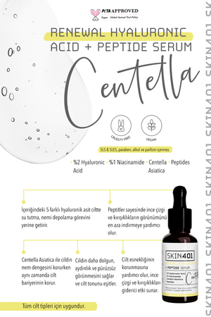 Skin401 %2 Hyarulonik Asit Peptit Yogun Nemlendirici Serum 30ml | mialoom