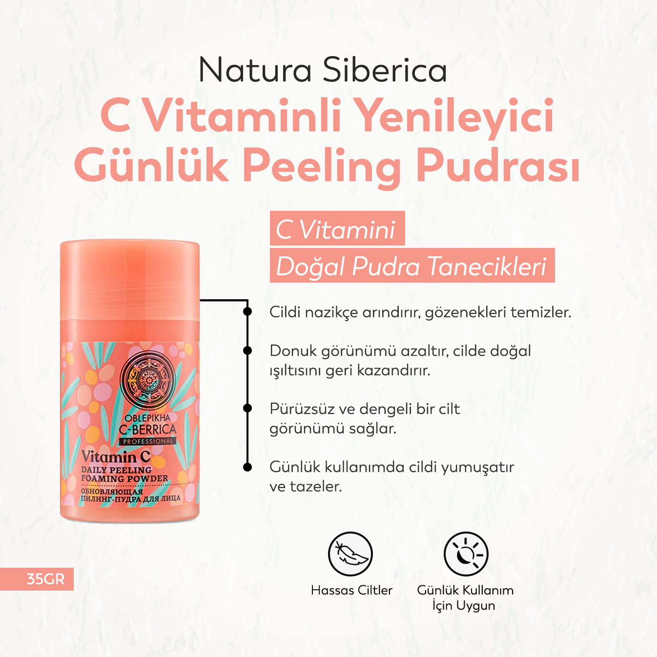 C Vitaminli Yenileyici Günlük Peeling Pudrası (35 gr)