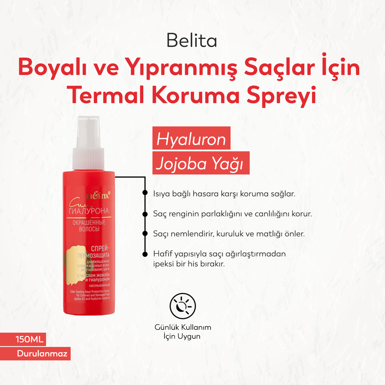 Belita Boyalı Ve Yıpranmış Saçlar İçin Termal Koruma Spreyi