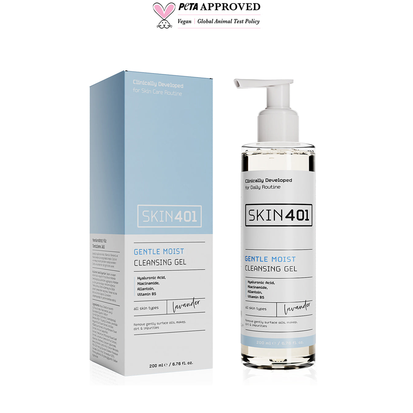 Skin401 Nemlendirici Tazelik ve Parlaklık Veren Yüz Temizleme Jeli 200ml