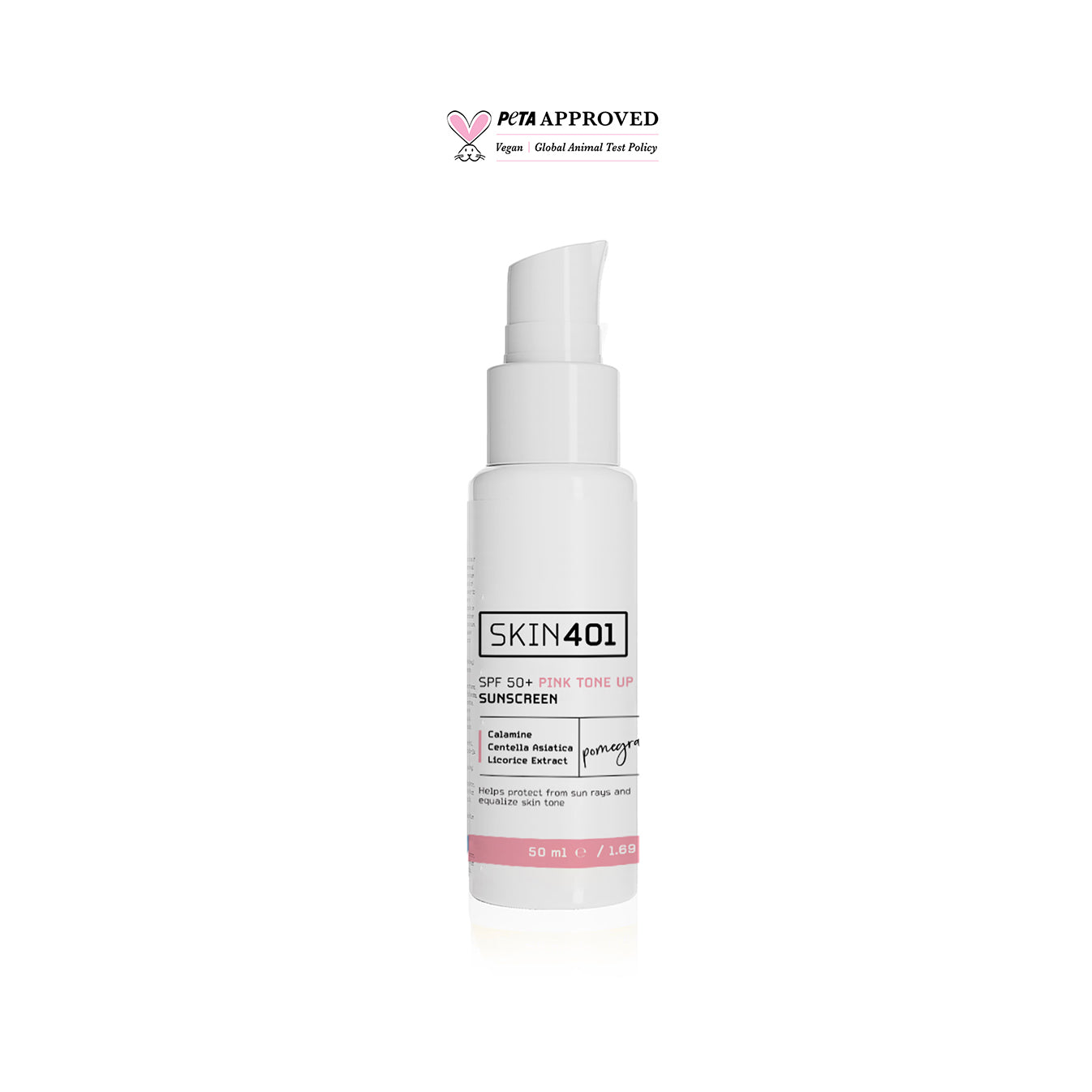 Skin401 SPF 50+ Pembe Ton Eşitleyici Güneş Kremi (50 ml)