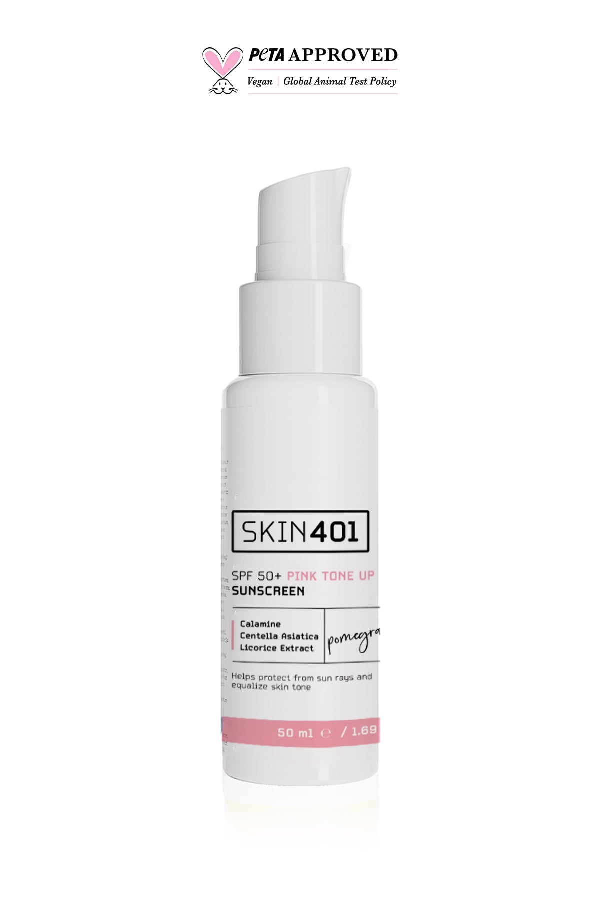 Skin401 SPF 50+ Pembe Ton Eşitleyici Güneş Kremi 50 ml