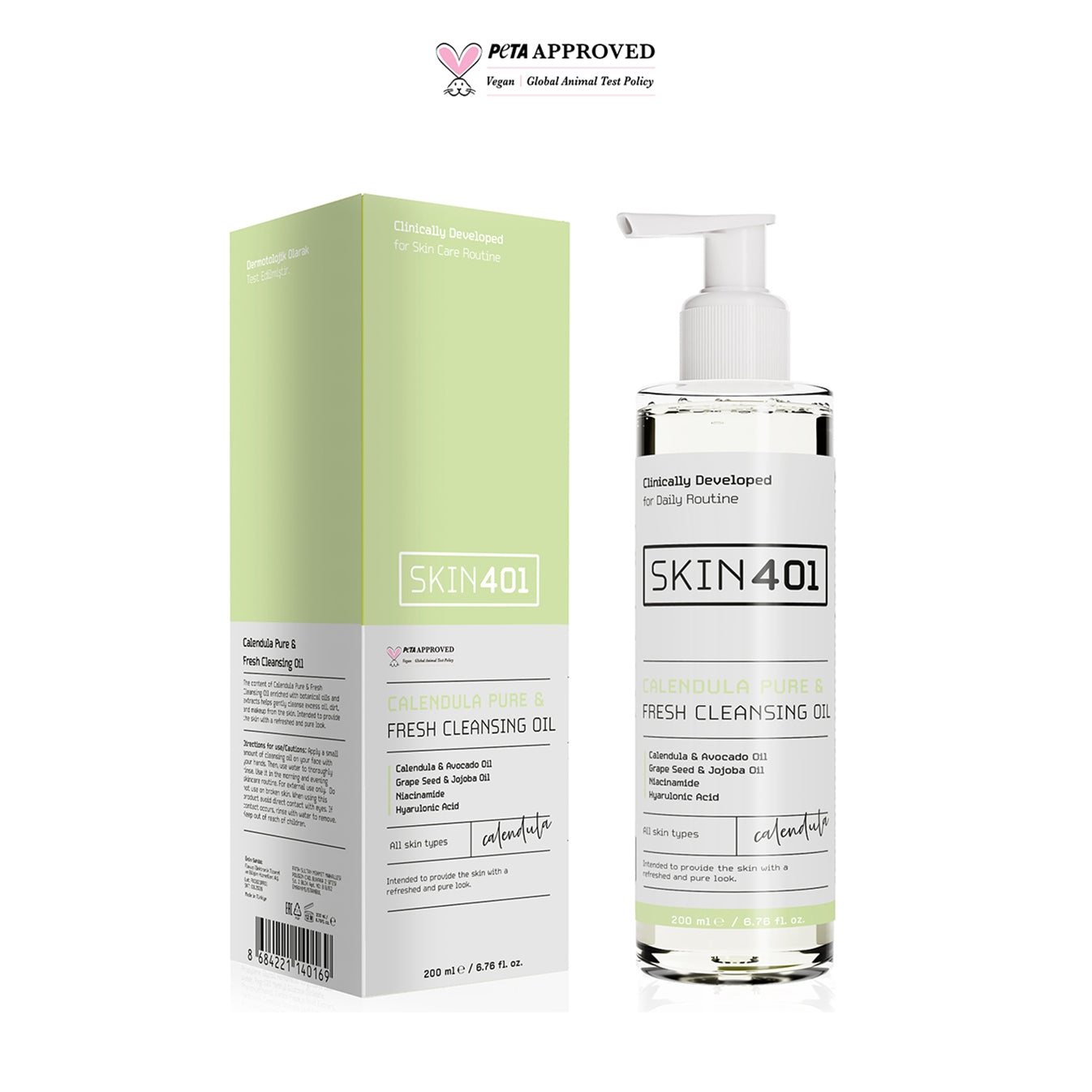 Skin401 Kalendula Saf & Tazeleyici Cilt Temizleme Yağı 200ml