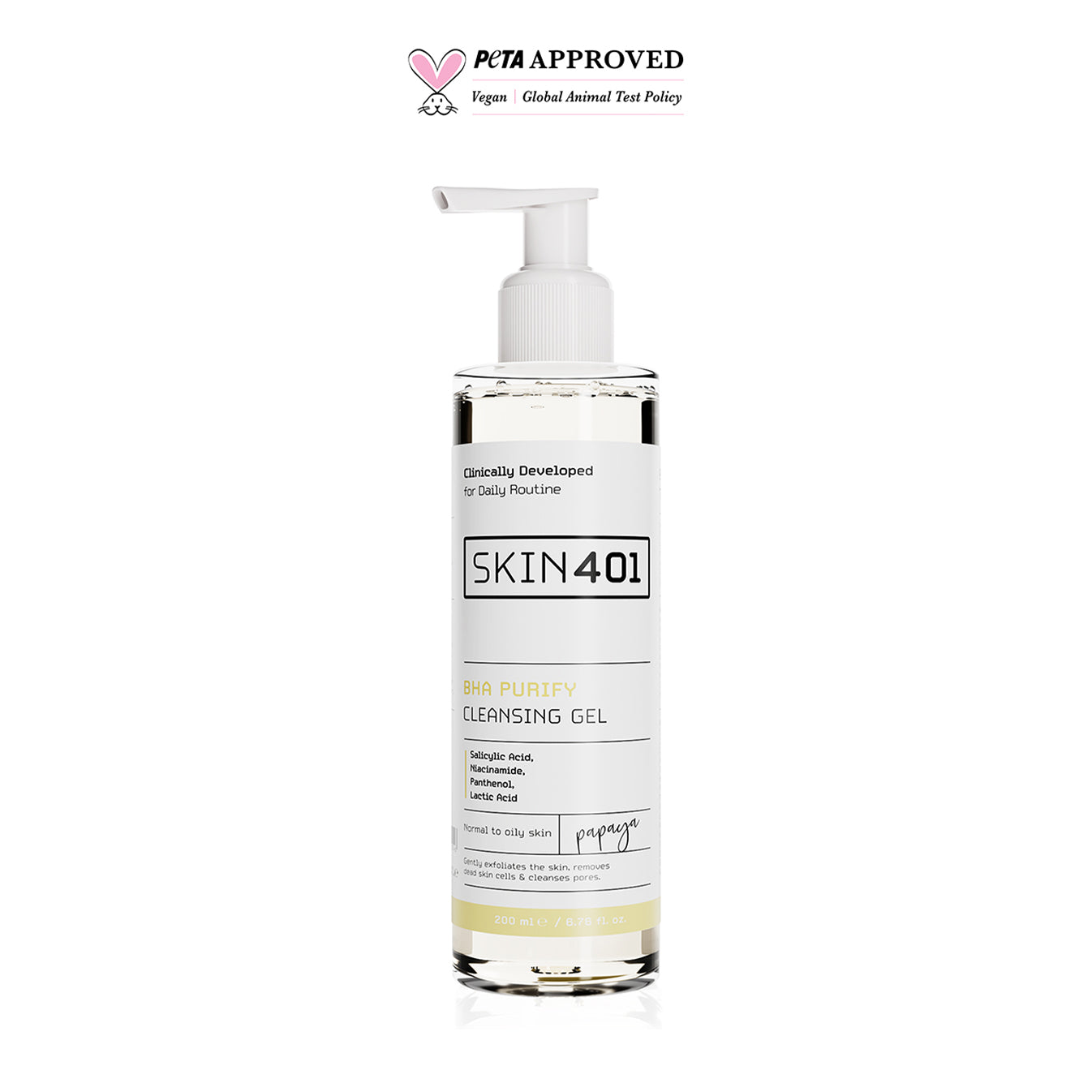 Skin401 BHA Arındırıcı Siyah Nokta Karşıtı Yüz Temizleme Jeli 200ml