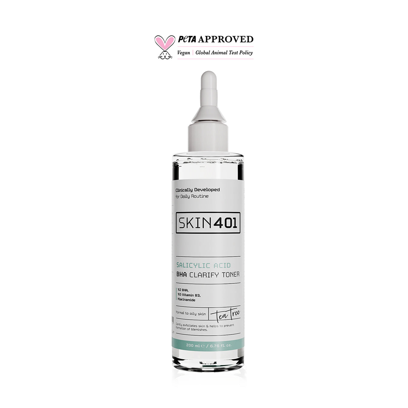 Skin401 %2 Salisilik Asit BHA Arındırıcı, Gözenek Sıkılaştırıcı Siyah Nokta Karşıtı Tonik 200ml