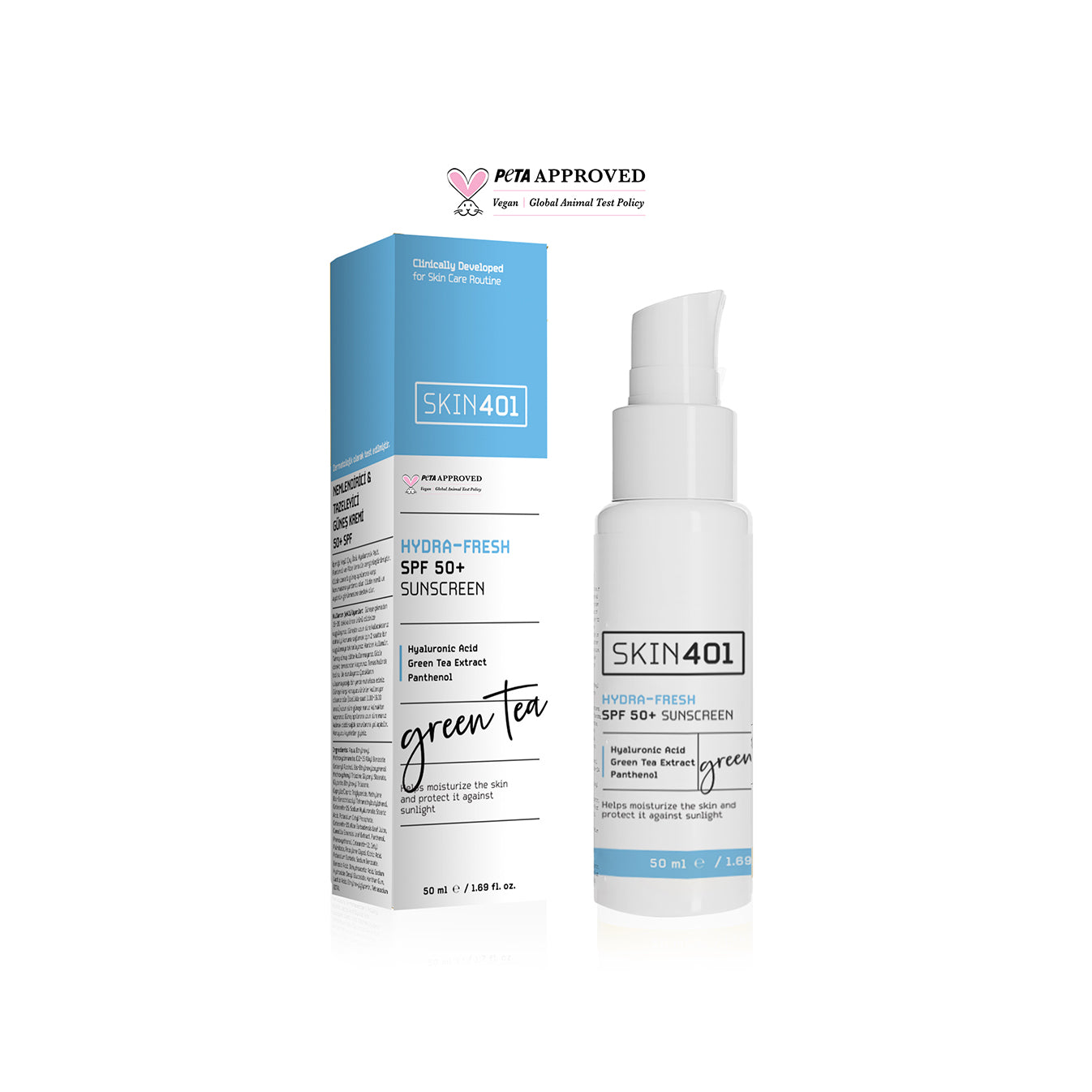 Skin401 SPF 50+ Nemlendirici & Tazeleyici Güneş Kremi 50ml